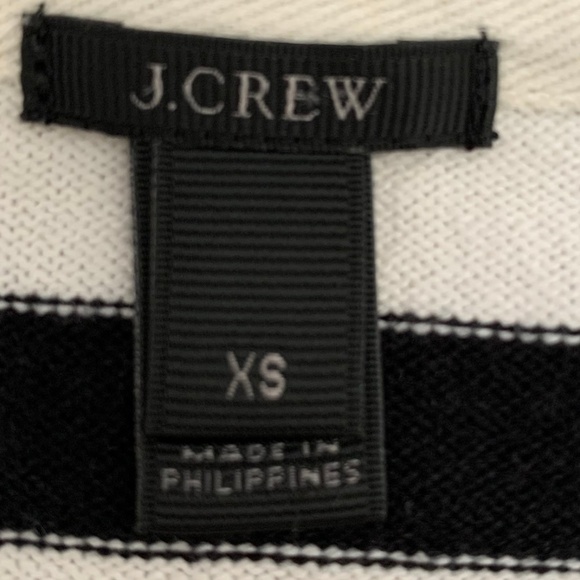 J. Crew SZ XSmall Sweater 100% Cotton Black White - Picture 3 of 8